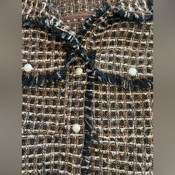 Blank NYC Retrograde tweed jacket and asymmetrical mini skirt matching set. - Picture 10 of 15